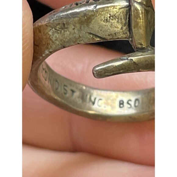 The Passion of Christ Tested Silver Signed BSD Isaiah 53:5 Size 6 Nail Ring - Picture 5 of 14